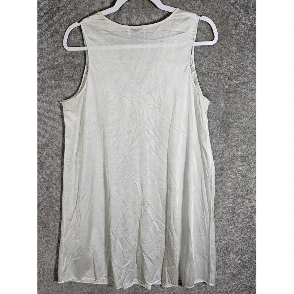 Vintage‎ Vanity Fair Nightgown Slip Dress Womens Size M White Floral Lace Nylon